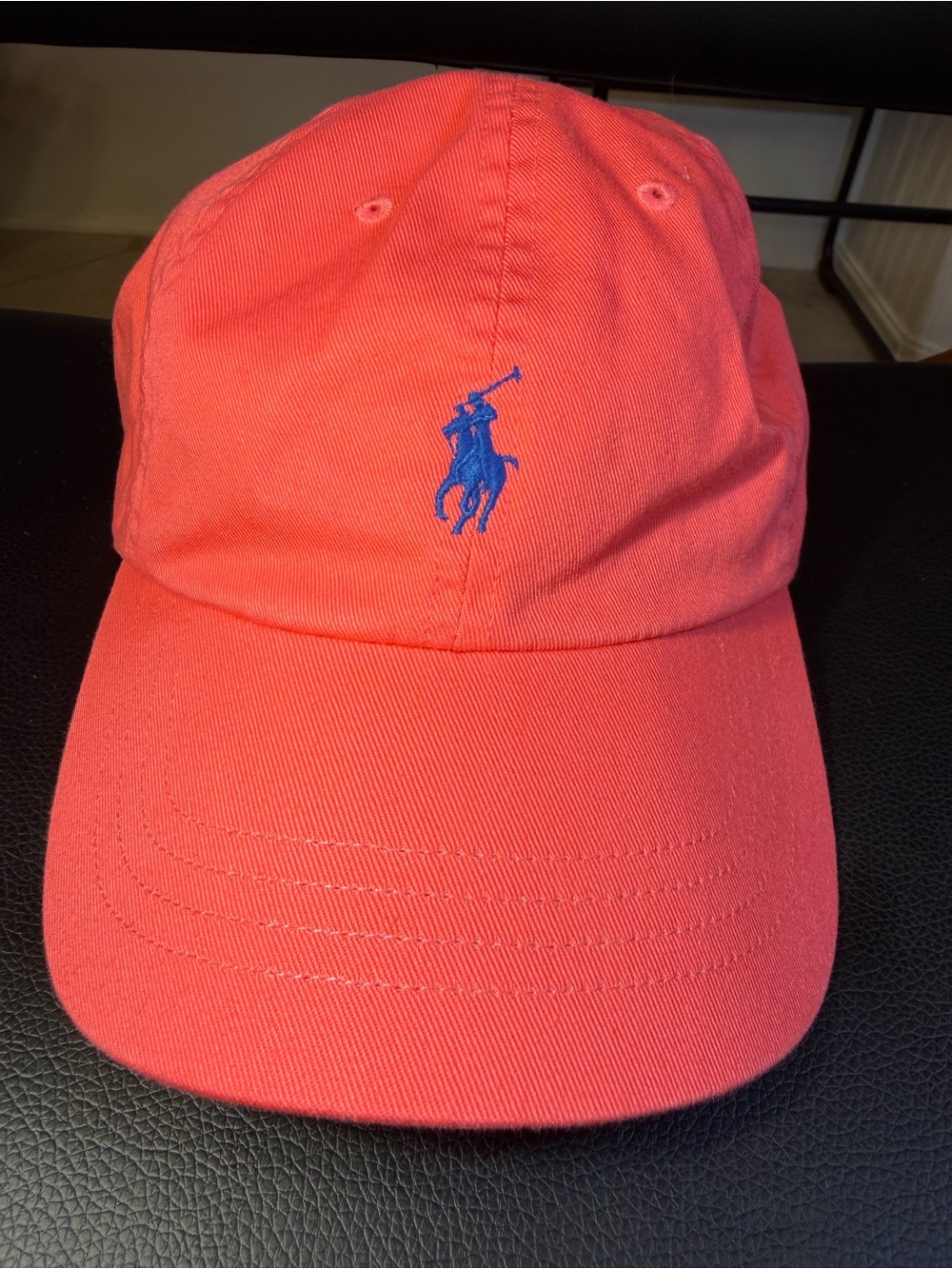 Polo Ralph Lauren Classic Pony Cap in Coral with Blue Logo New